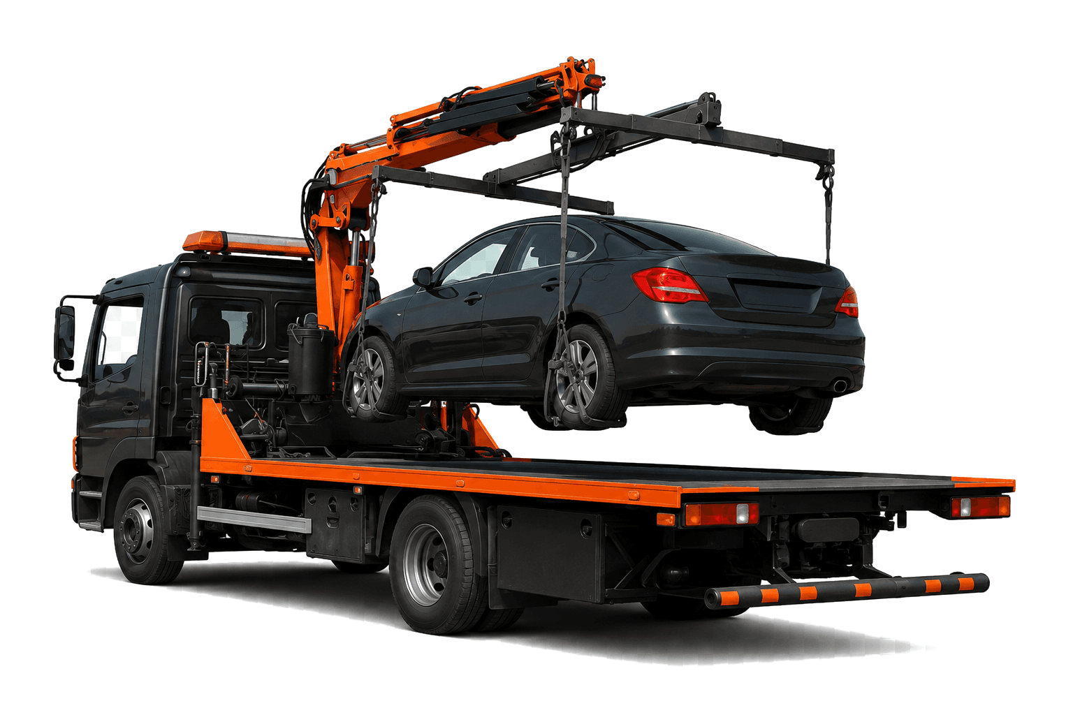 Abschleppfahrzeug von Mobilio lädt einen PKW